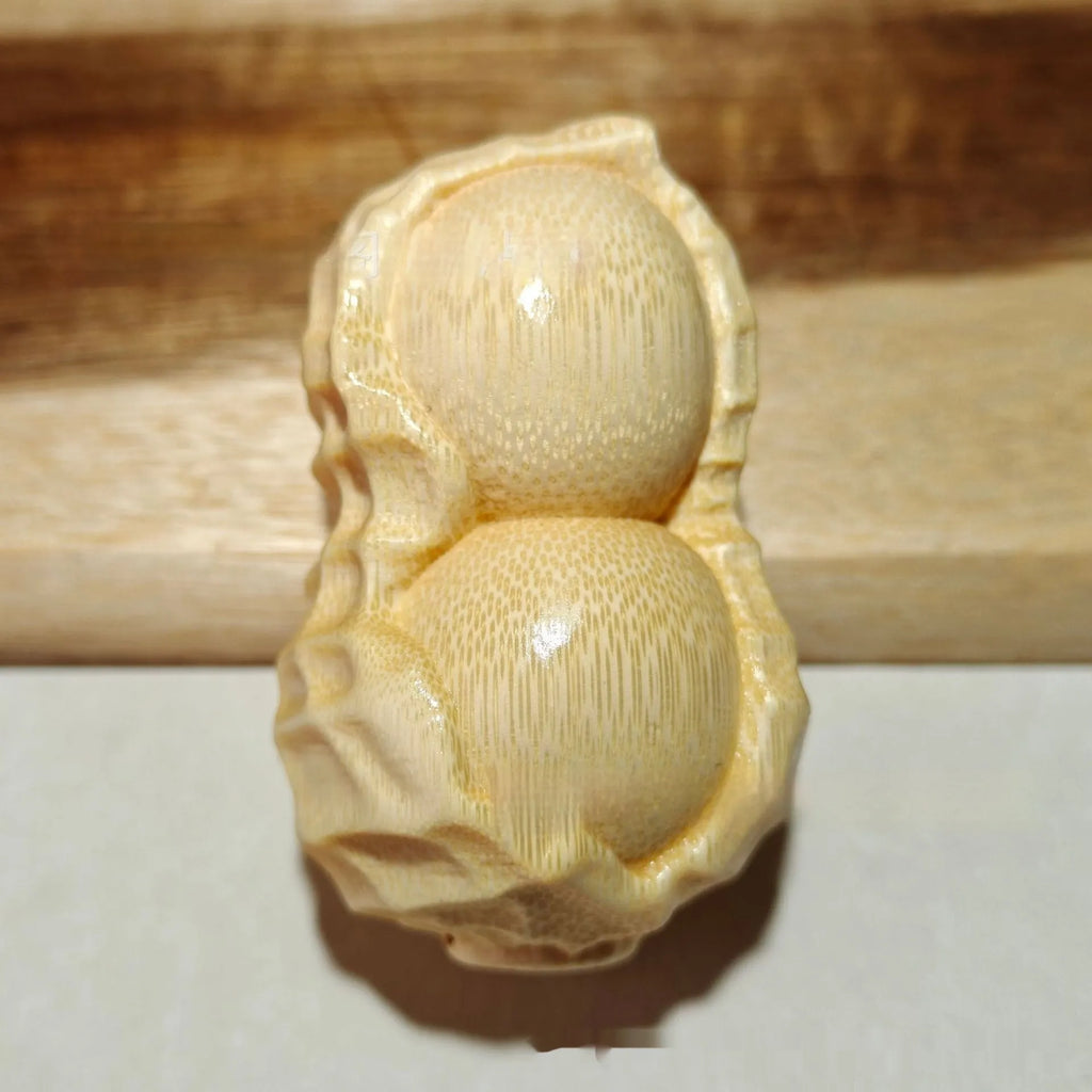 Natural bamboo peanut carving ornament with modern simplicity design