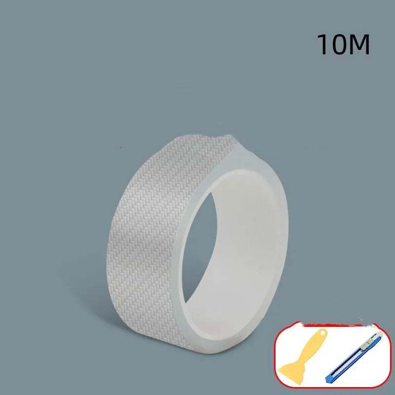 Carbon fibre grain transparent automobile anti-collision strip roll with application tools