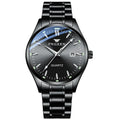Men's quartz watch with white steel case, white surface, 10mm thickness, coated glass mirror