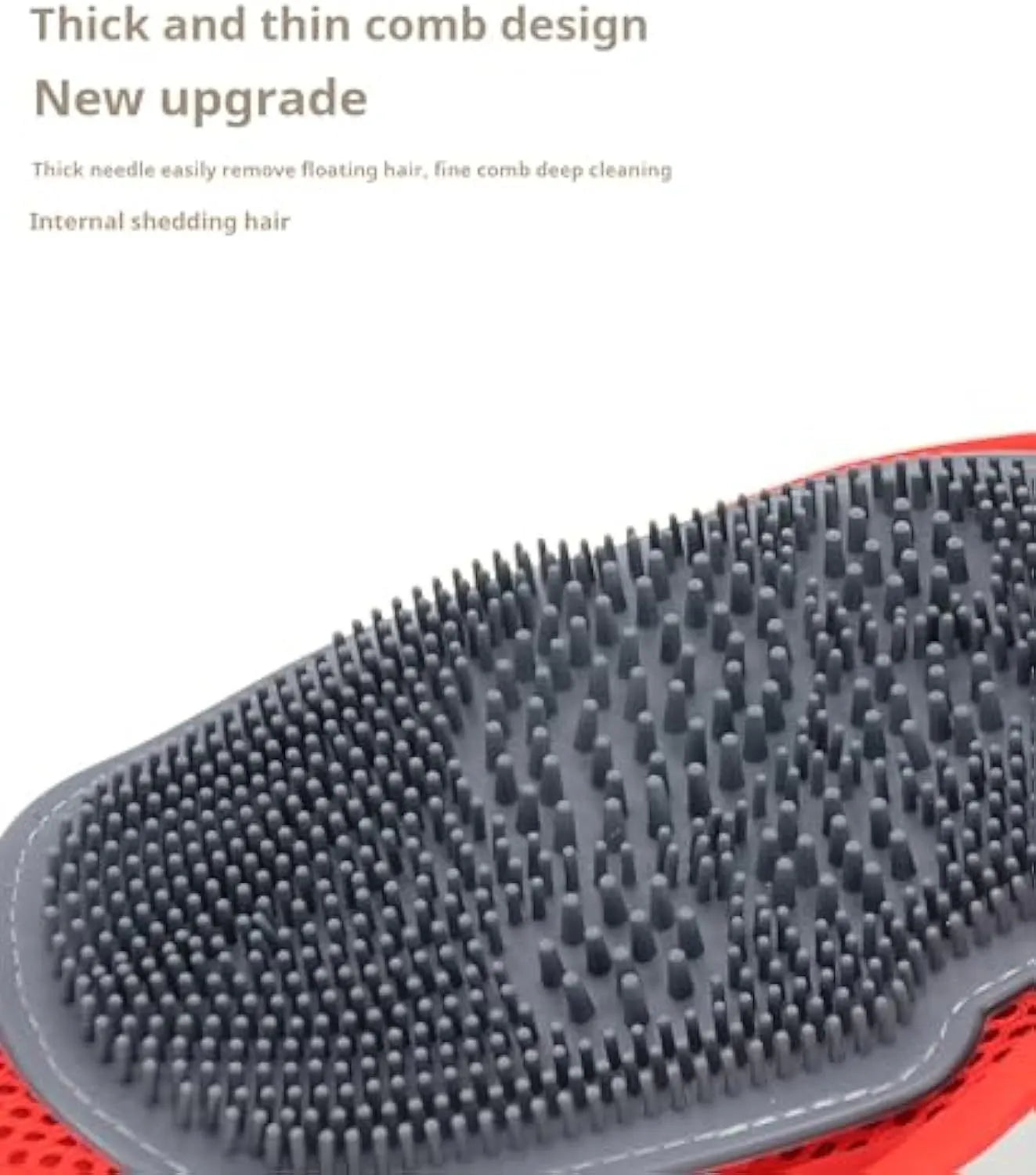 Red waterproof pet bathing glove with integrated brush bristles for grooming and cleaning dogs and cats.