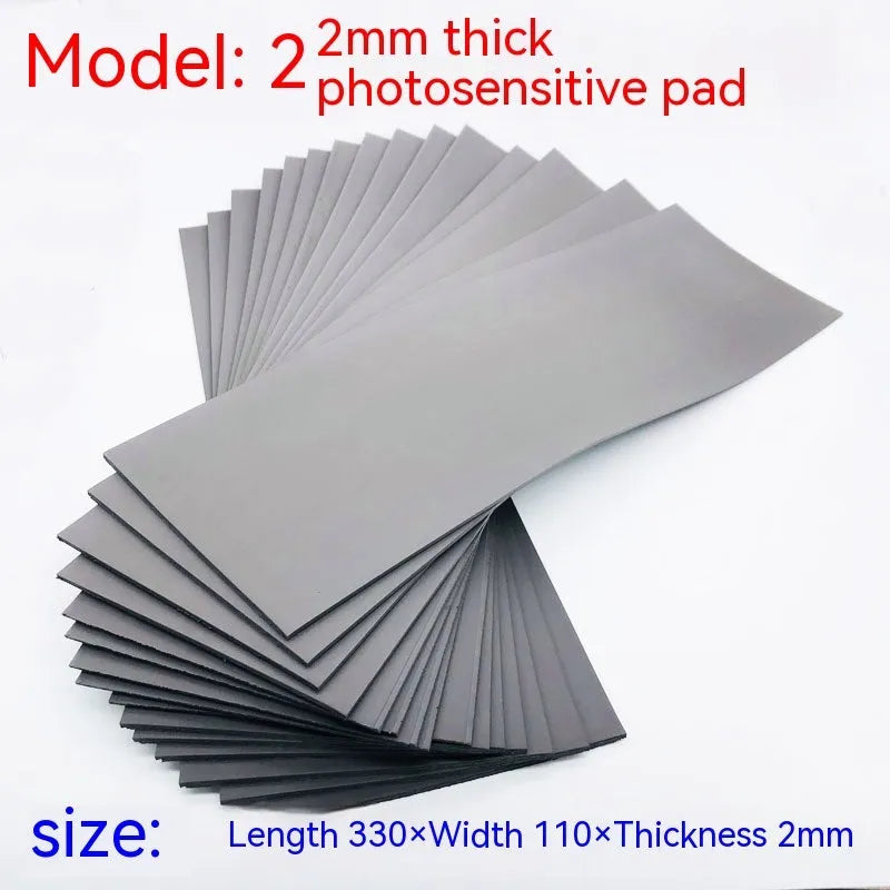 Black and grey plastic photosensitive seal pad for pottery calligraphy painting, 330mm by 110mm.