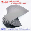 Black and grey plastic photosensitive seal pad for pottery calligraphy painting, 330mm by 110mm.