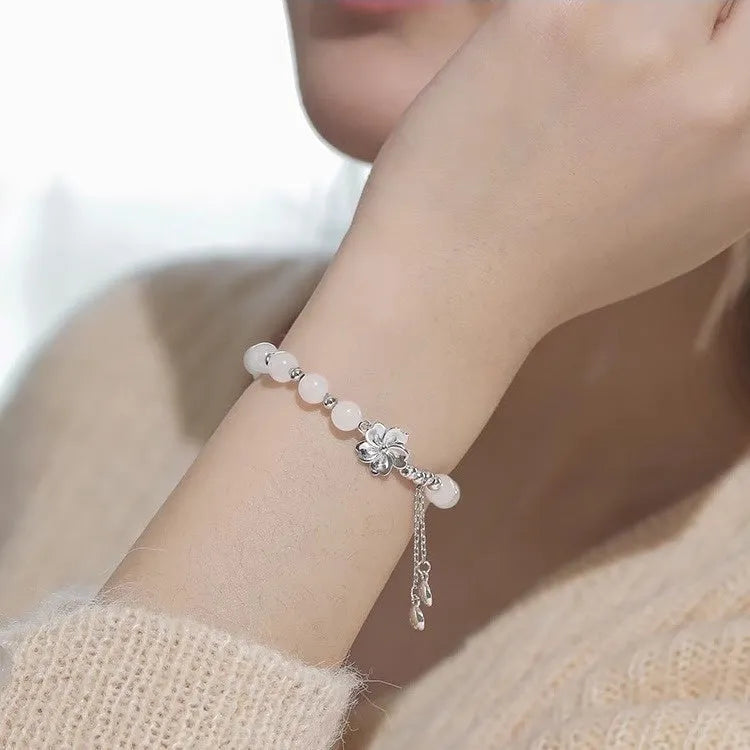 New Chinese style beaded couple bracelet with floral motifs in resin material