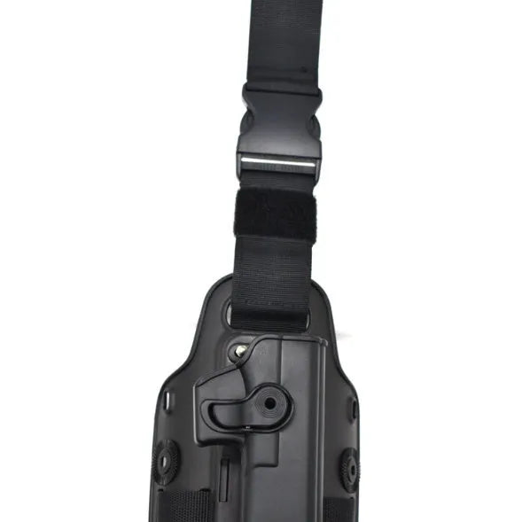 Tactical leg holster bag with quick-release waist plate in khaki colour for outdoor sports equipment