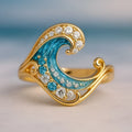 Gold Hailang series ring with spray pattern design in zinc alloy