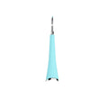 Pink and blue waterproof electric tooth scaler with integrated handle on a bathroom counter.
