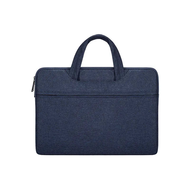 Waterproof laptop bag and liner in dark grey with soft handle and zipper closure for 15.6 inch notebook