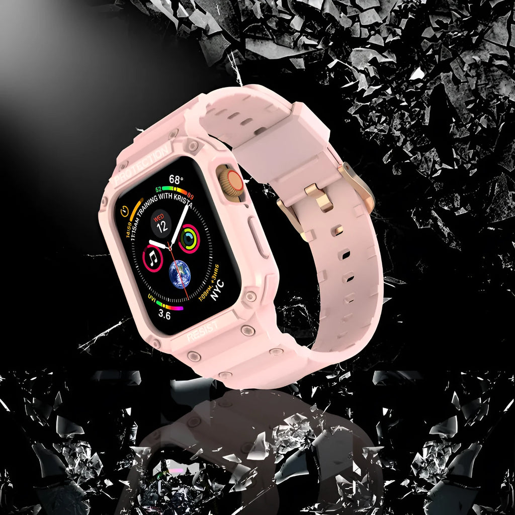 Apple Watch Series 8 compatible TPU sport strap in multiple colour options showing 38mm and 42mm sizes