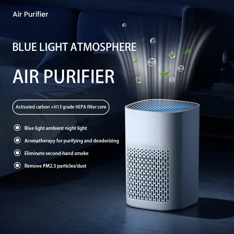 Simple style desktop air purifier with USB connection and panel heating for small rooms