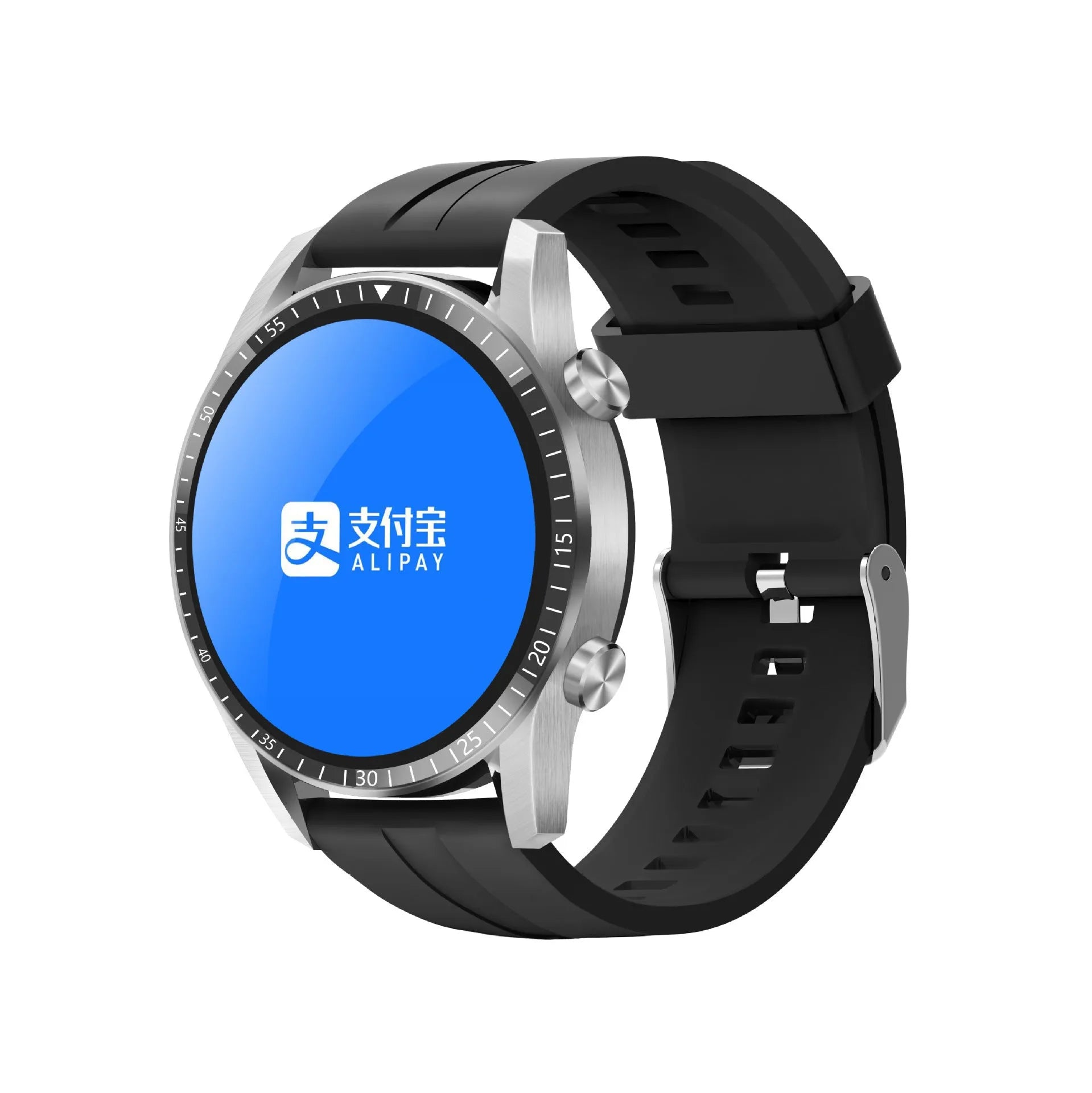 Round aluminium alloy smartwatch with Bluetooth calling and heart rate monitoring on wrist.