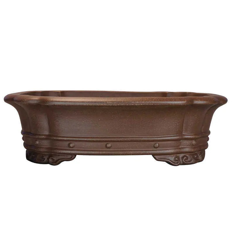 Purple sand handmade rectangular antique flower pot measuring 51x41x14cm for desktop plants