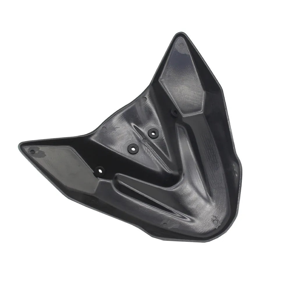 Black ABS fixed wind front wing motorcycle accessory for KTM Adventure models.