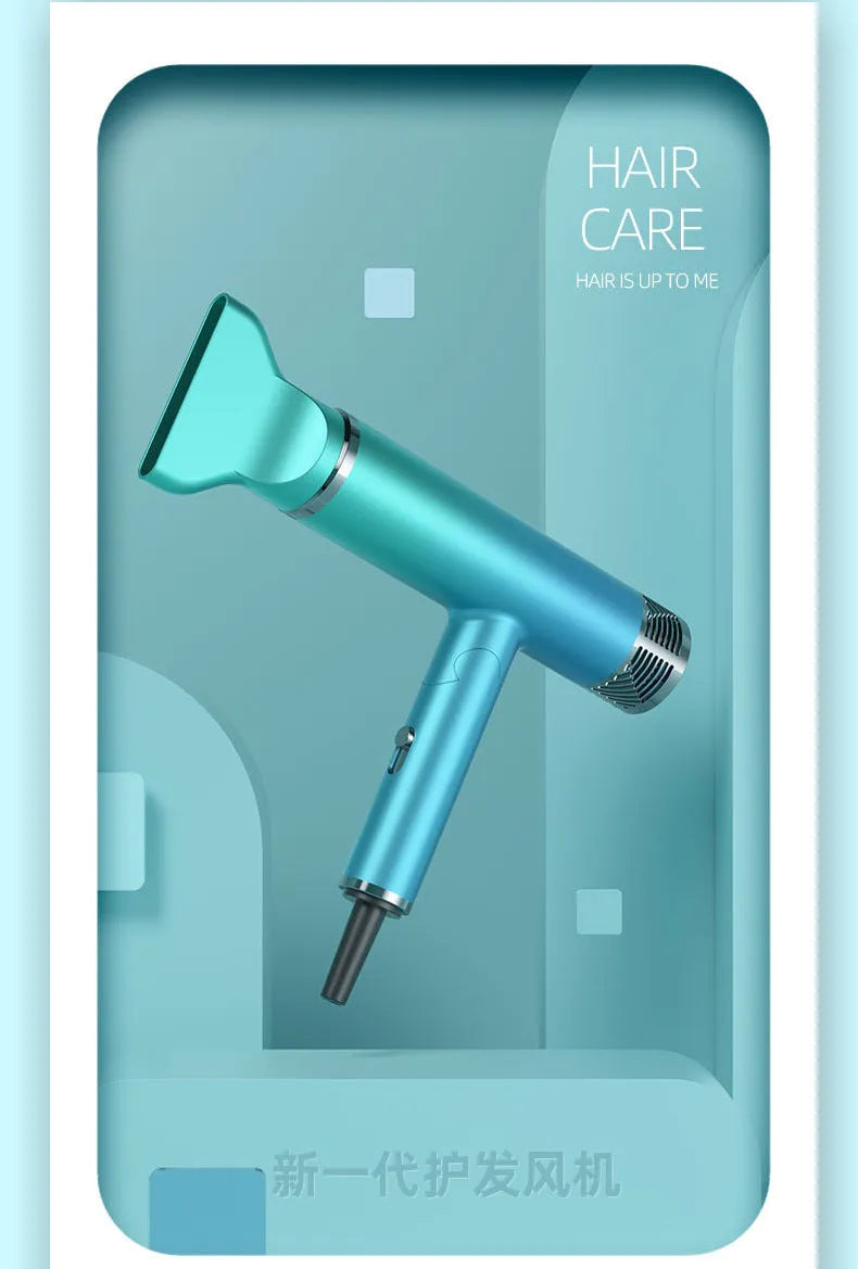 Foldable hair dryer showing compact folded design for travel storage