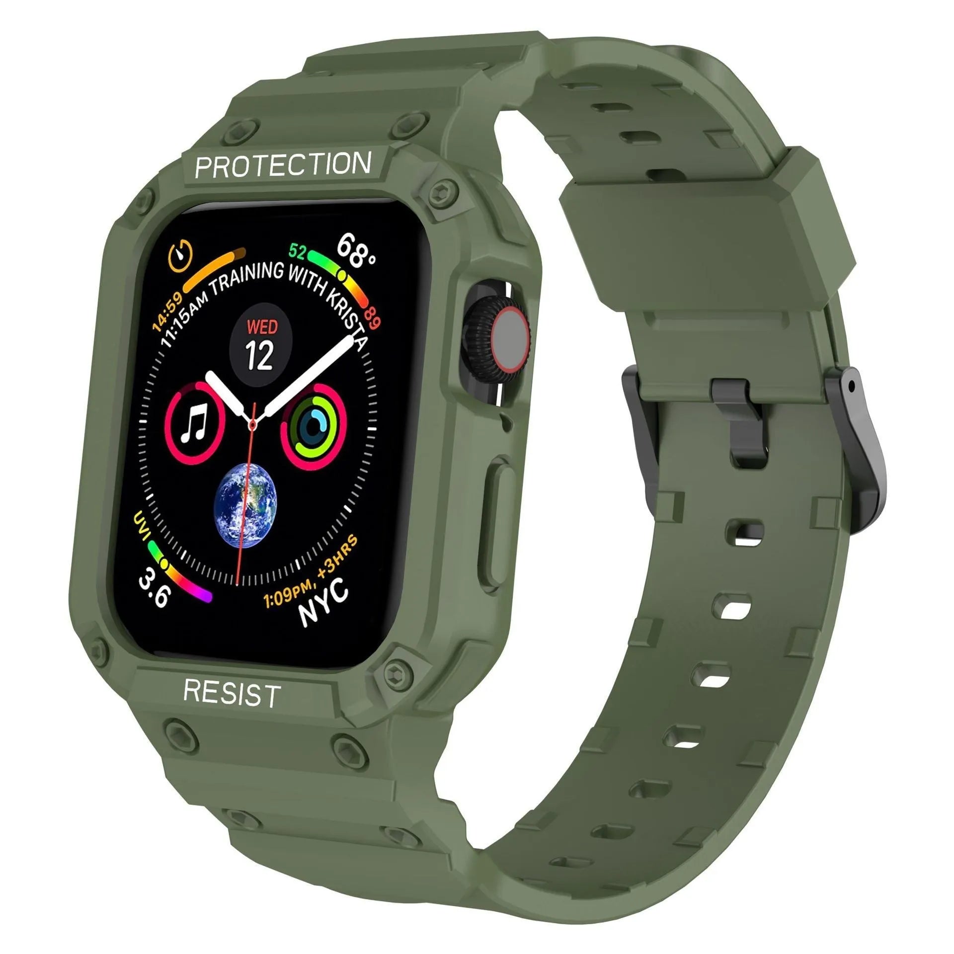 Apple Watch Series 8 compatible TPU sport strap in multiple colour options showing 38mm and 42mm sizes