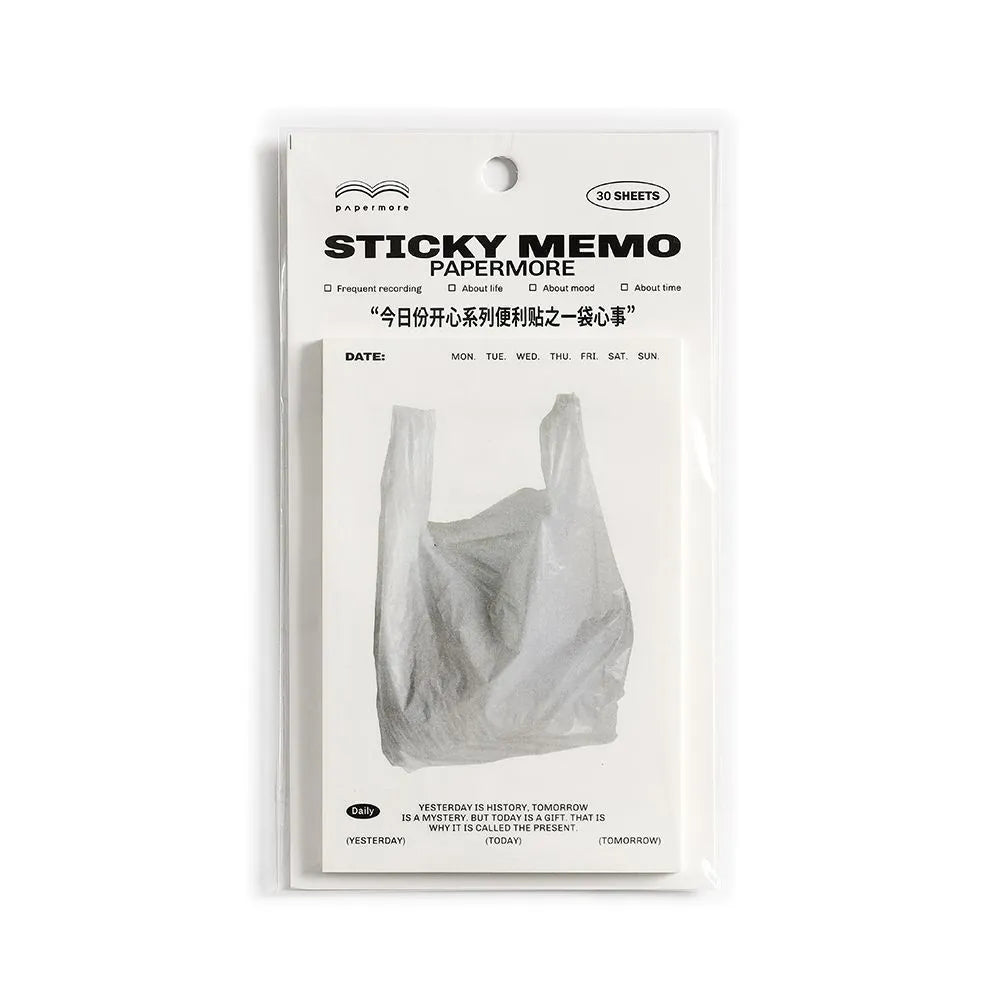 Happy Series sticky notes pad with writing paper pages showing four colour theme options