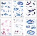 Abu Sticker set with Japanese paper material showing fantasy stars design at 10.5cm by 14.1cm size