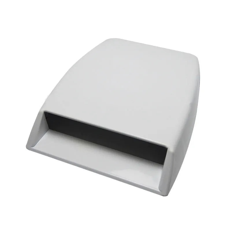 Black, white, and silver ABS plastic car decoration simulation air vent with tapered design.