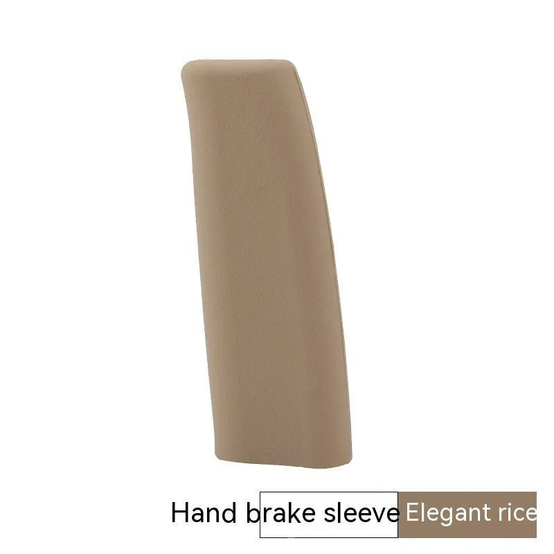 Silicone handbrake sleeve for cars in black, grey, beige, red, and blue colour options.
