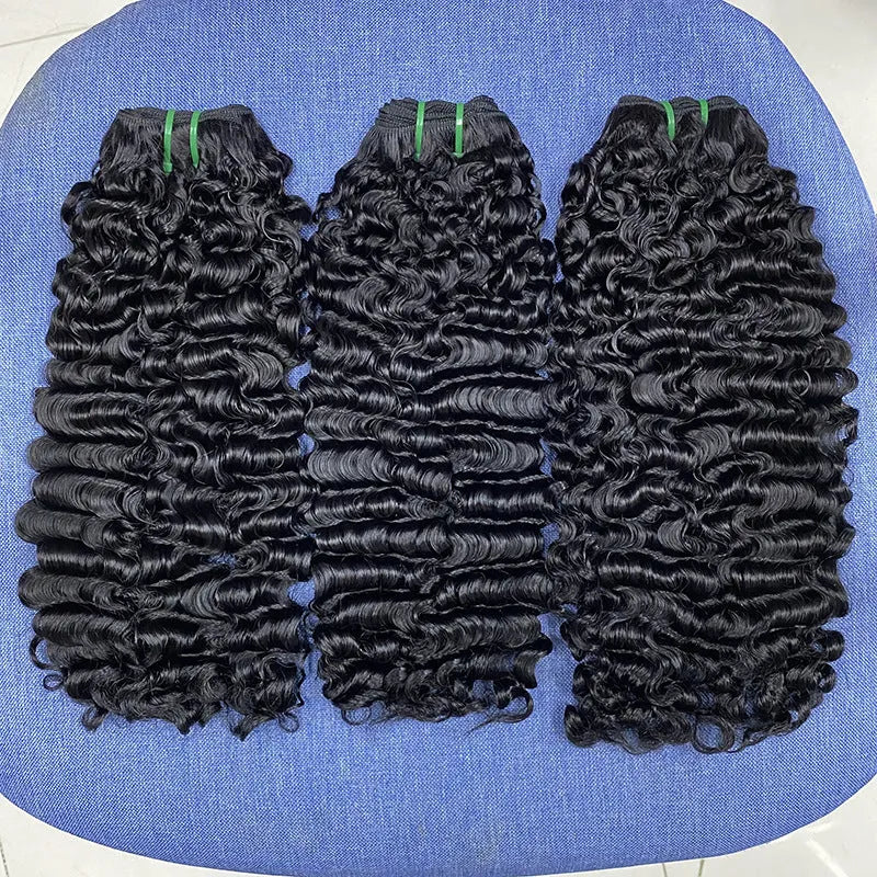 Front lace human hair wig in pissy 06 colour showing lengths from 10 to 24 inches.