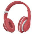 Blue and red Bluetooth wireless headset with bilateral stereo design for single or double ear use
