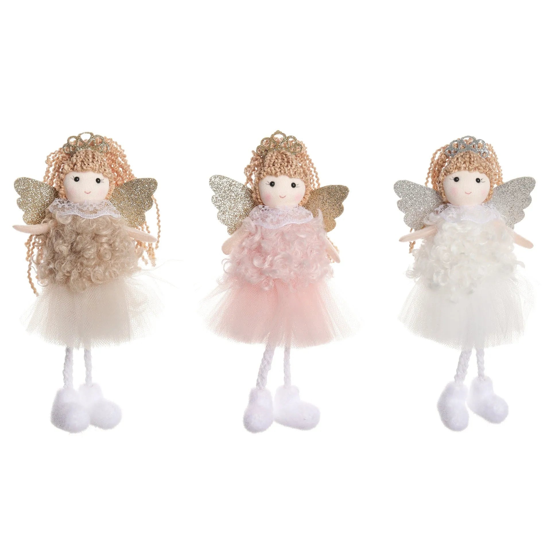 Christmas angel girl fabric pendant for high ponytail hair decoration in cartoon style