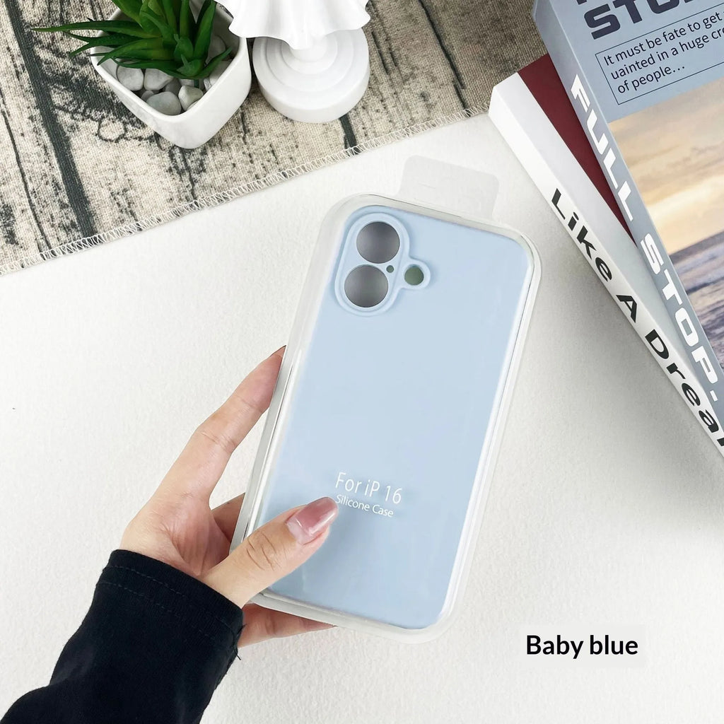 Solid colour liquid silicone phone case for Apple iPhone with anti-drop protection