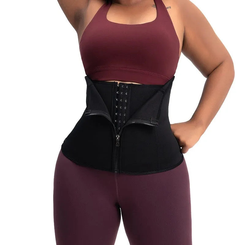 Neoprene body shaping belly band in black, blue, purple or red colours, sizes S to 3XL