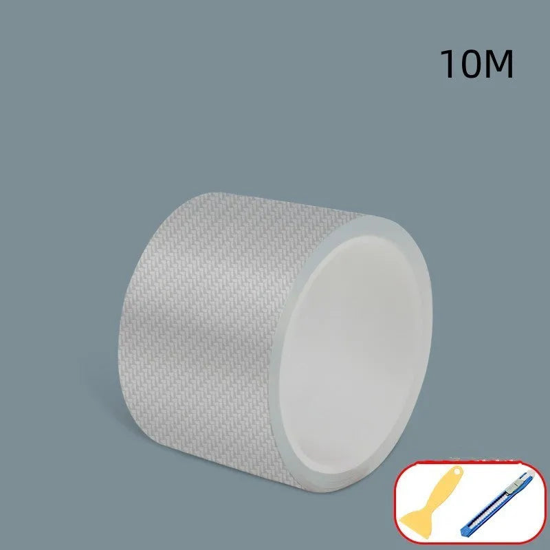 Carbon fibre grain transparent automobile anti-collision strip roll with application tools