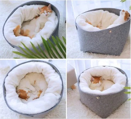 Pet bed with detachable nest, wind-resistant outer shell, size S 28x28x23 cm, suitable for cats up to 8 kg