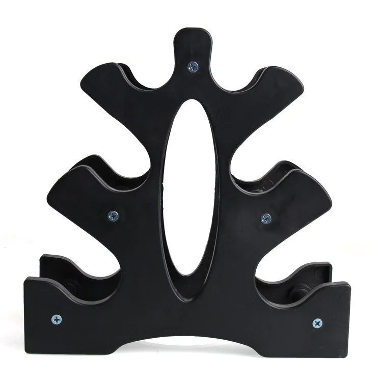 PVC dumbbell rack with removable wall bracket for home gym storage