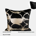 Black gold abstract pattern decorative pillowcase in three sizes with removable cover