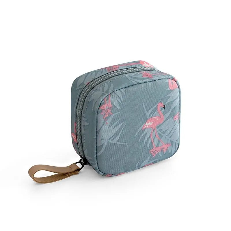 Cloth cube makeup storage bag in blue, pink, white, or white pink plain colours