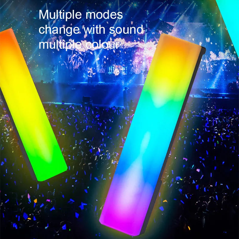 3D RGB LED ambiance lamp with voice-activated rhythm light in black or white shell