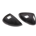 Carbon fibre mirror covers for Porsche Macan 2014-2022 models with dimensional specifications