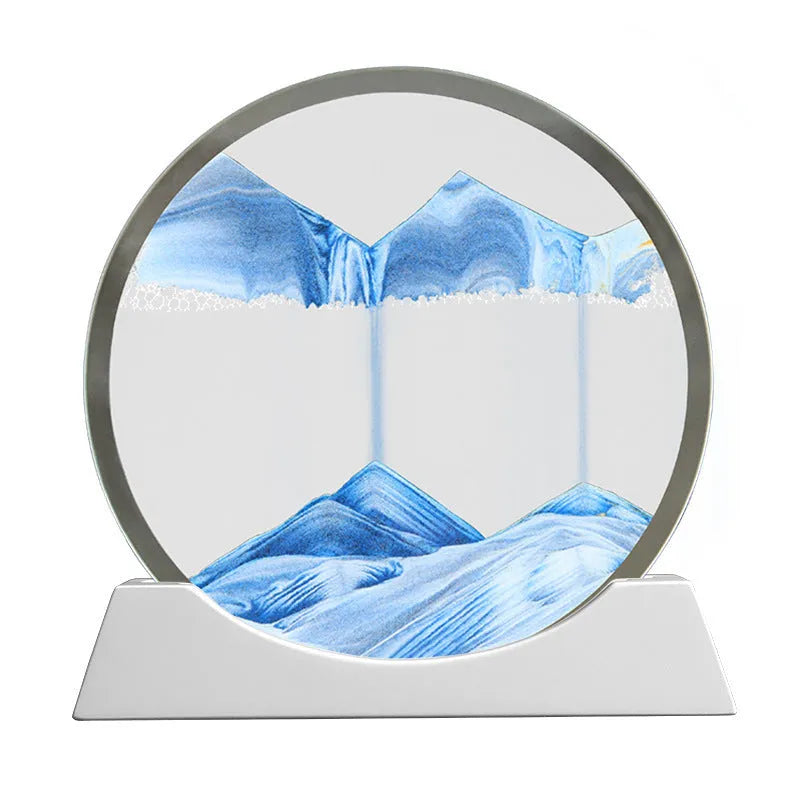 12-inch quicksand painting rotary night lamp in embroidered glass with modern abstract design