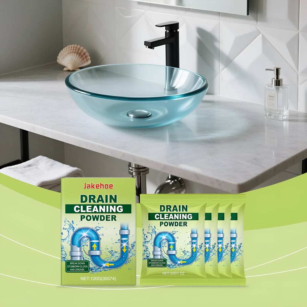 120g container of drain unblocking powder for sinks and showers