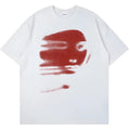 White cotton short-sleeve T-shirt with a round neck, shown in a loose straight fit.