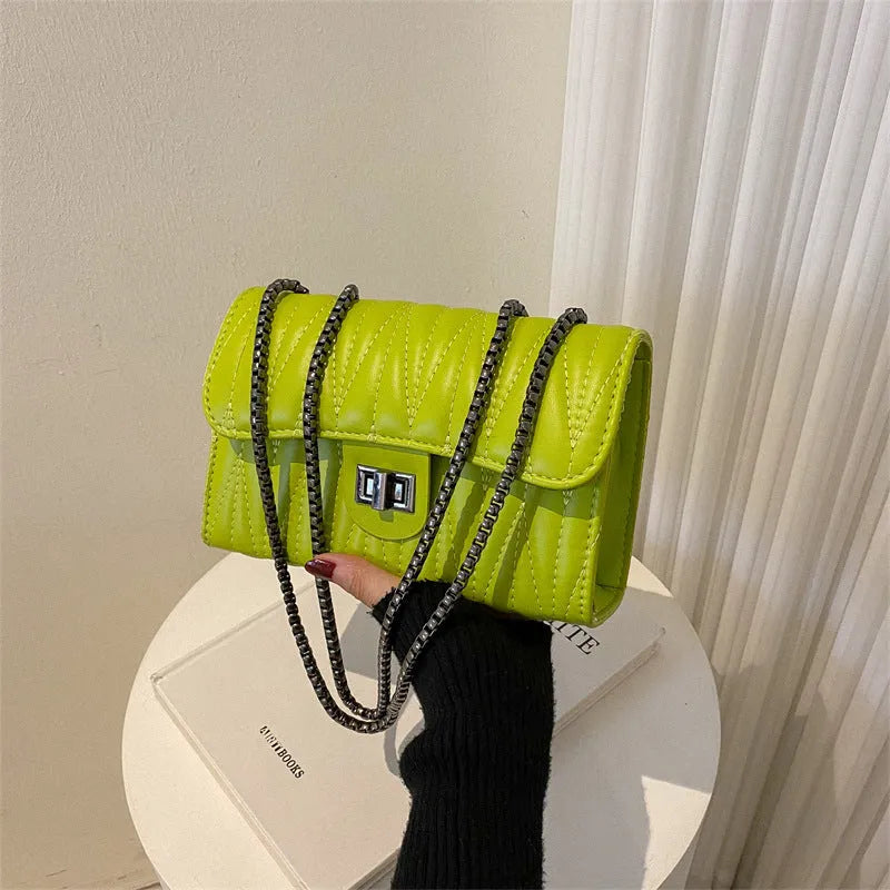 Retro textured diamond small handbag in a horizontal square shape, shown in one of eight colour options.