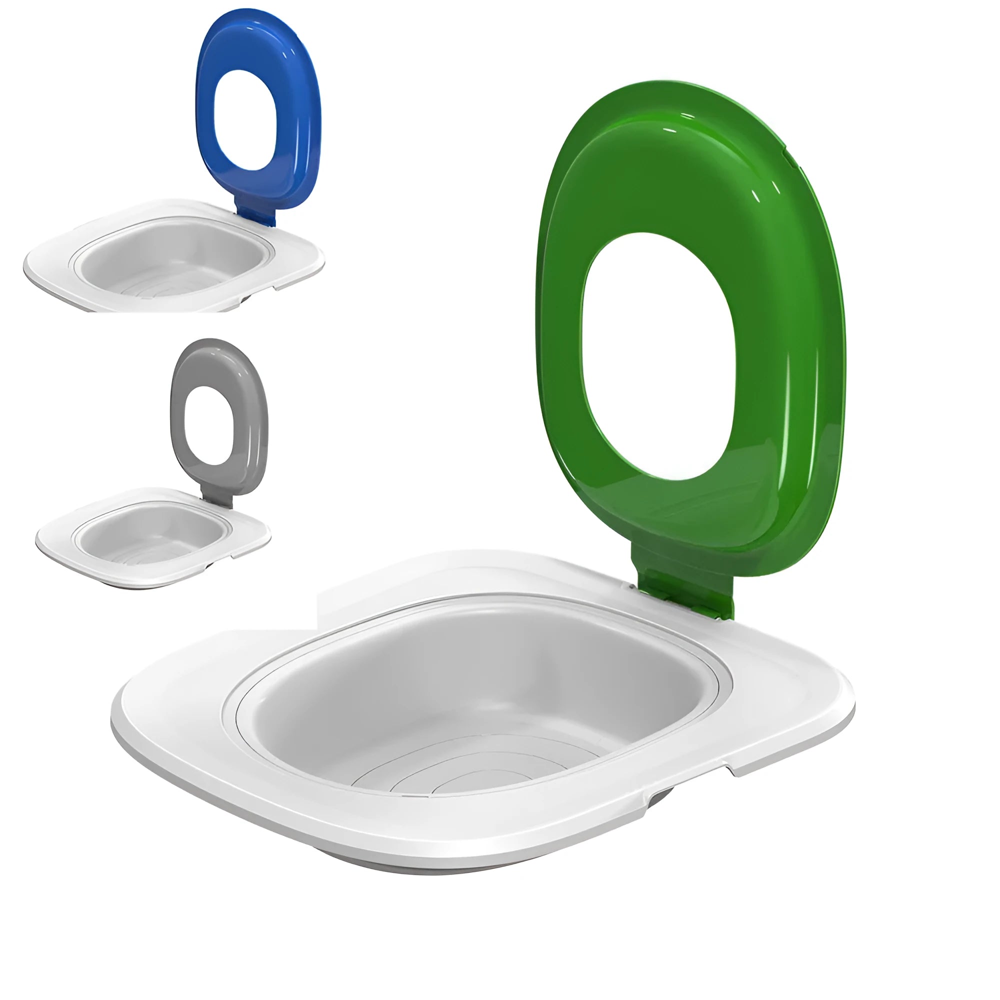 Fifth generation cat toilet training mat in blue colour with ABS plastic construction