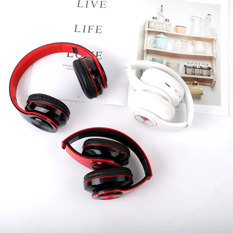 LED wireless Bluetooth headphones with 7-color breathing light and padded headband in black