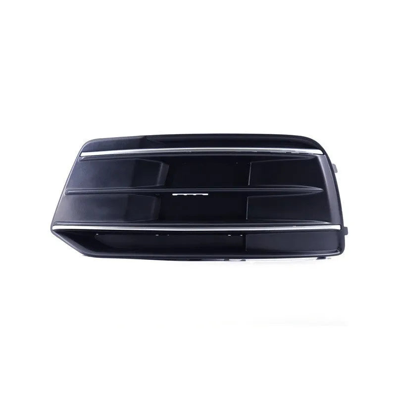 Black ABS front bumper lower grille for Audi Q5 2018-2022 models showing left and right fog light frames