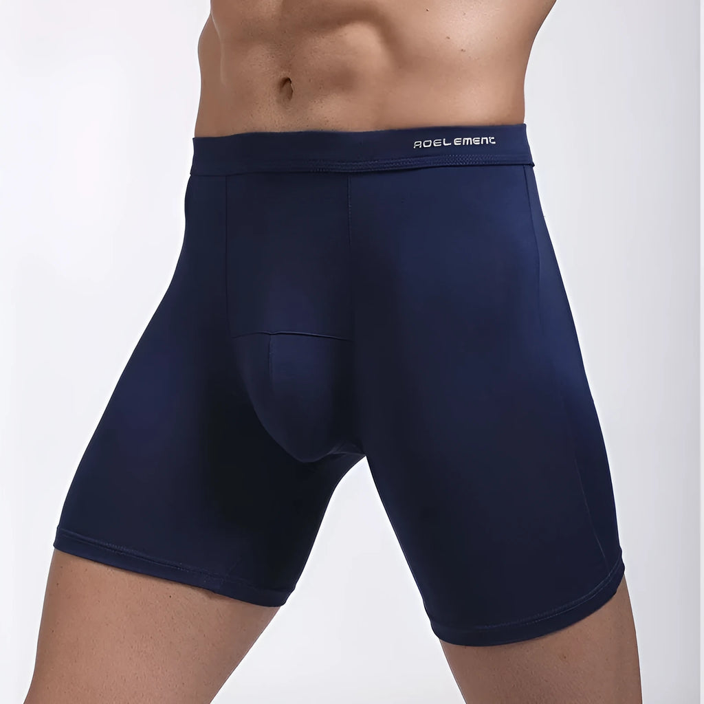 Men's solid colour sports long leg underwear, knitted viscose fabric, mid waist, size XL to 7XL