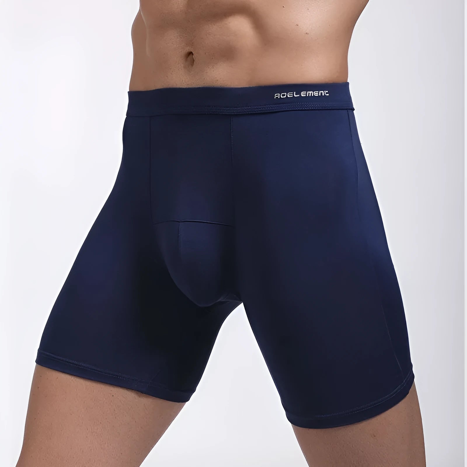 Men's solid colour sports long leg underwear, knitted viscose fabric, mid waist, size XL to 7XL
