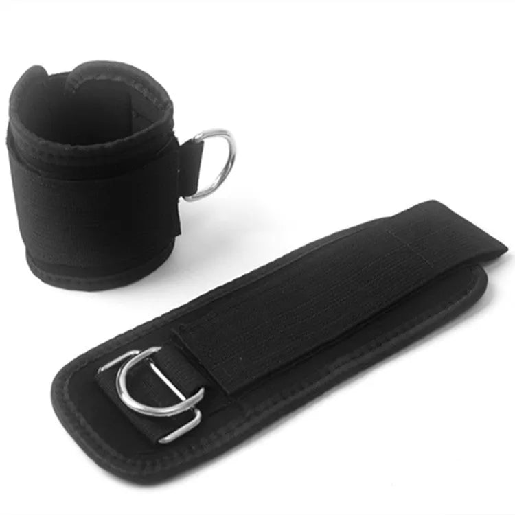 Black taekwondo pull rope training set for kicking drills and explosive leg force development