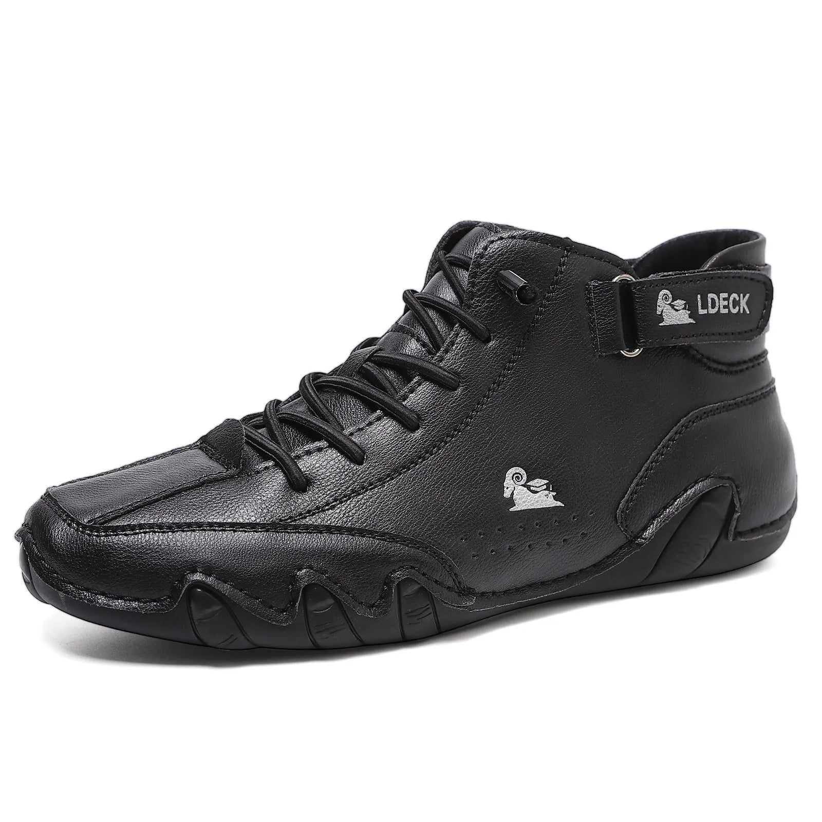 Octopus men's khaki high-top shoes with a microfiber upper and rubber sole.