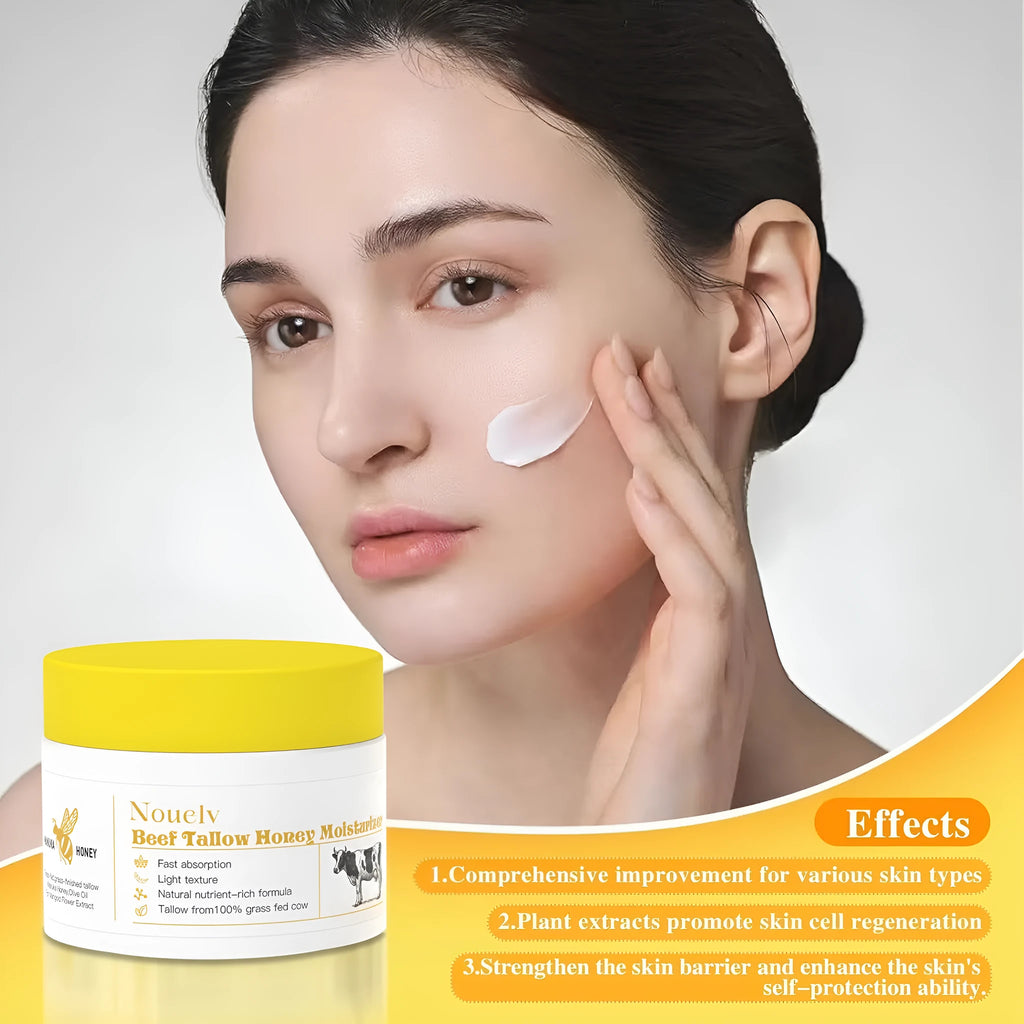 50g jar of honey tallow moisturising cream for dry and combination skin types