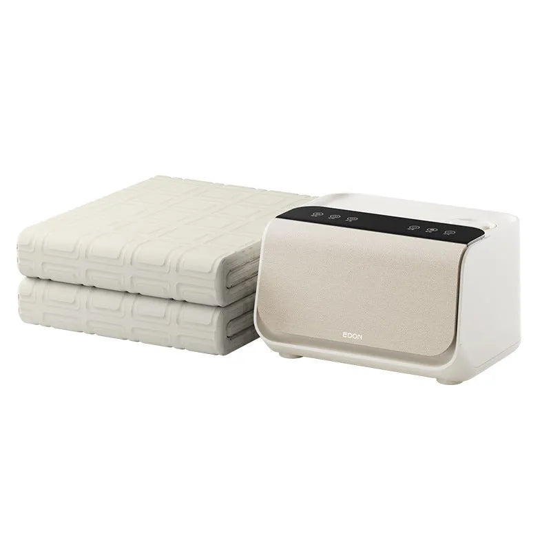 White Aideng electric water blanket with PVC plush construction and smart host control unit for bed heating