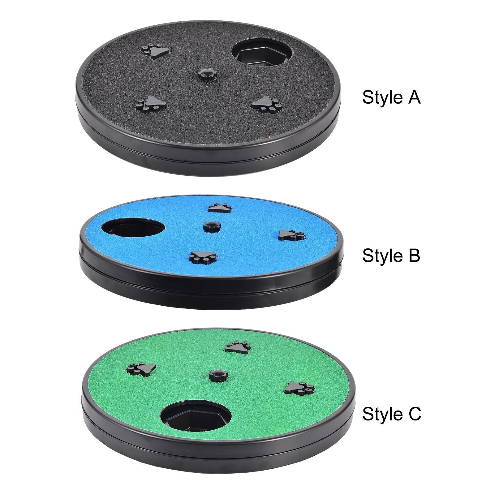 Rotatable dog nail file board with slow feeder compartments and suction cup base in choice of colours