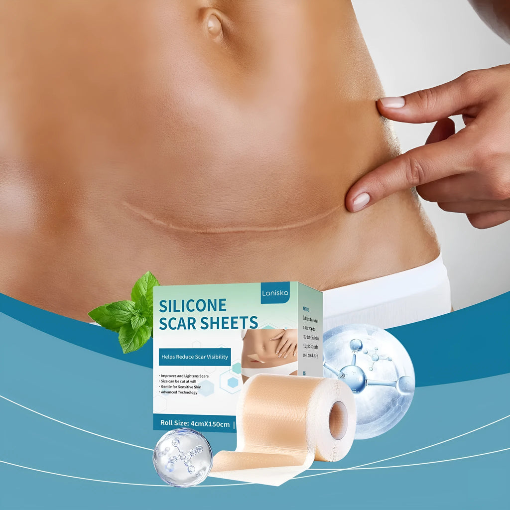 One roll of silicone scar patch with mint leaf extract gel for scar management