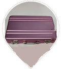 Slim aluminium alloy metal card holder in six colour options: black, silver, blue, red, gold, pink.